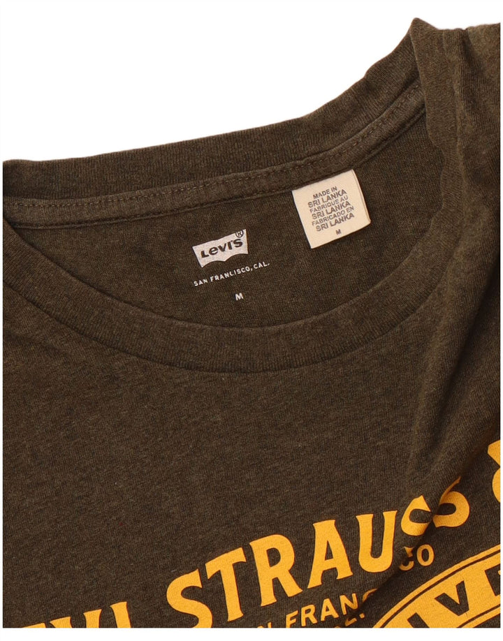 Męski T-shirt z grafiką Levi's, średni khaki
