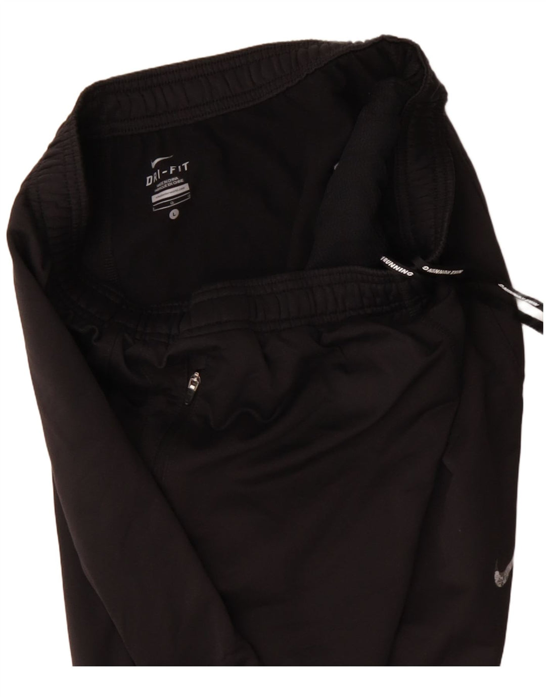 Damskie spodnie dresowe NIKE Dri Fit UK 14, duże, czarne, poliestrowe