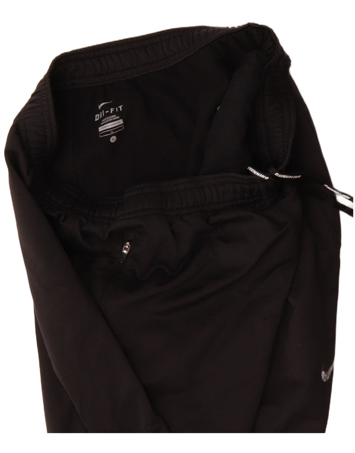 Damskie spodnie dresowe NIKE Dri Fit UK 14, duże, czarne, poliestrowe