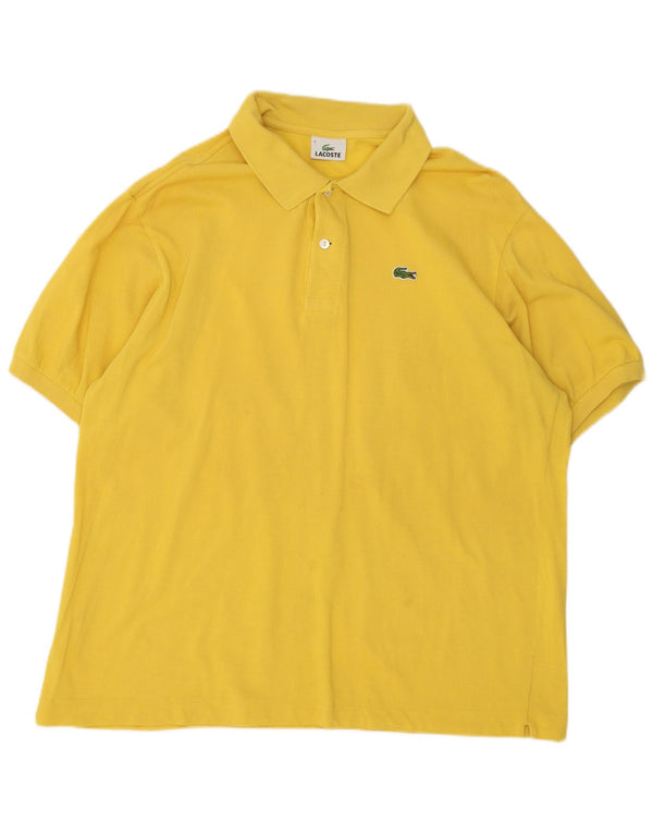 Lacoste Mens Polo Shirt Size 6 XL Yellow Cotton
