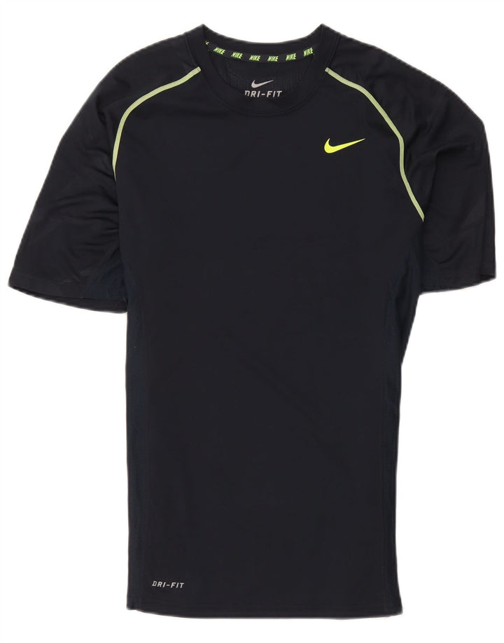 Męski T-shirt Nike Dri Fit, mały, granatowy, poliestrowy