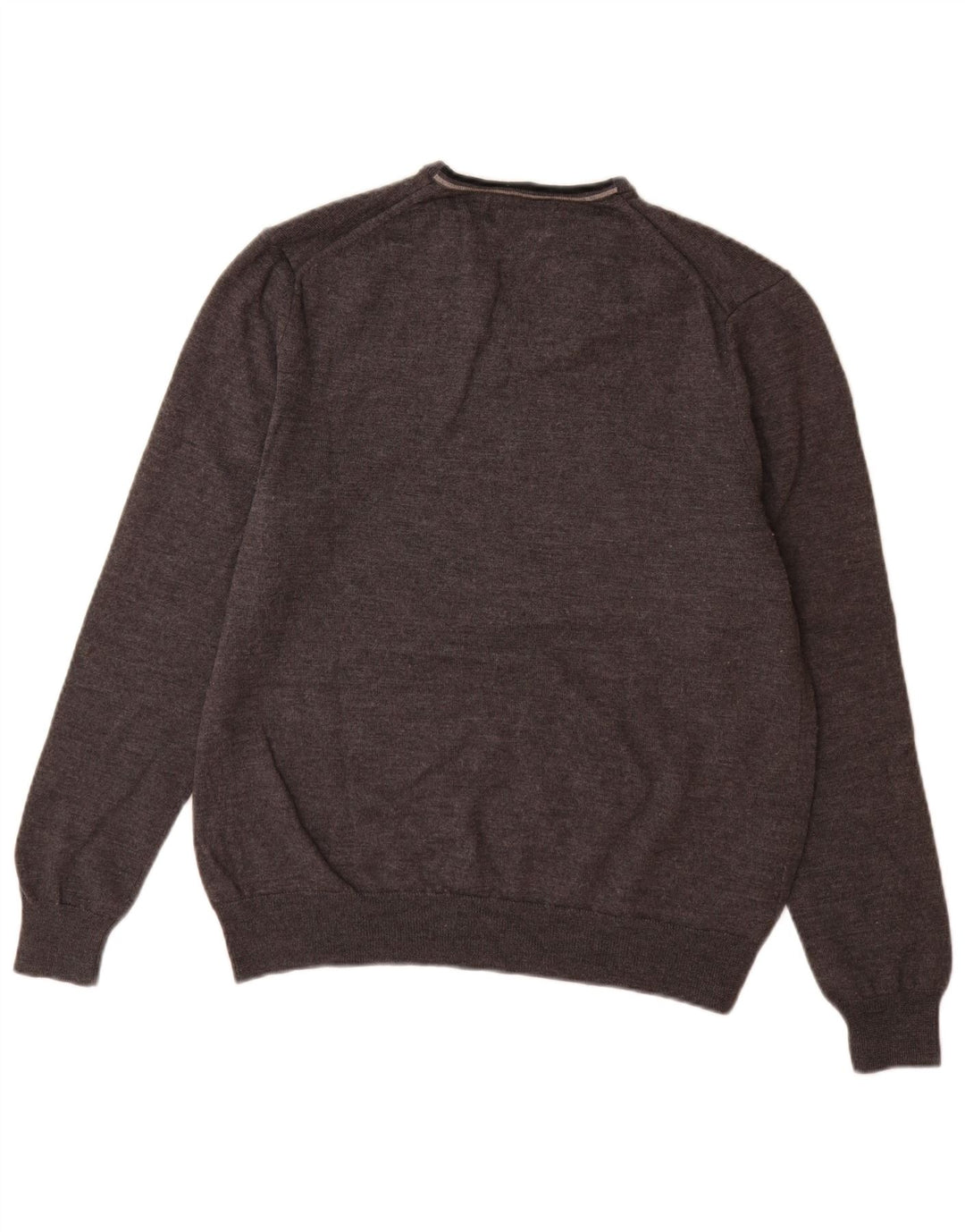 Męski sweter Fred Perry z dekoltem w kształcie litery V, XL, szara wełna merynosów