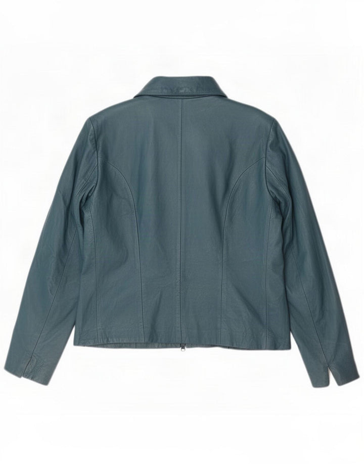 Kurtka skórzana damska vintage IT 54 3XL niebieska