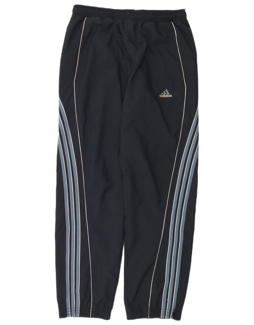 Męskie spodnie dresowe Adidas, duże, granatowe, poliestrowe paski