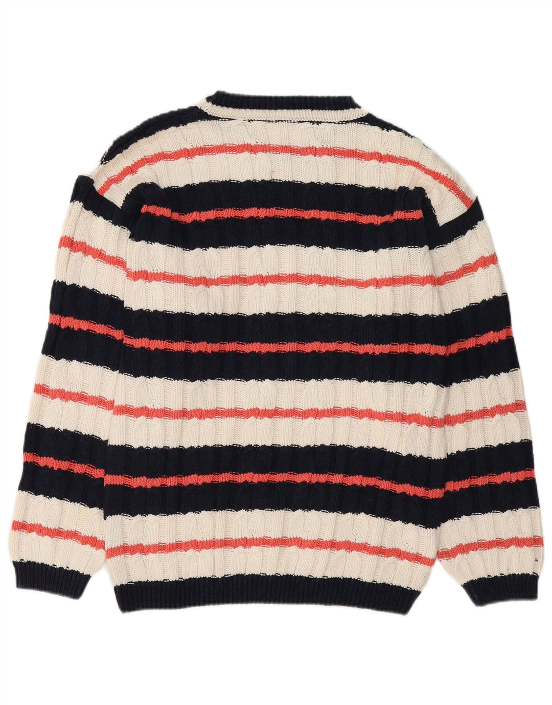 Vintage męski sweter z dekoltem w łódkę, średnie, wielokolorowe paski