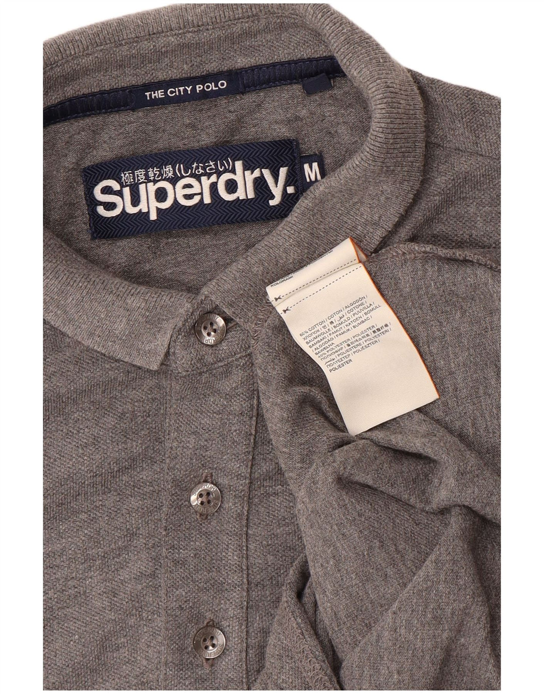 Męska koszulka polo Superdry, średnioszara, bawełniana
