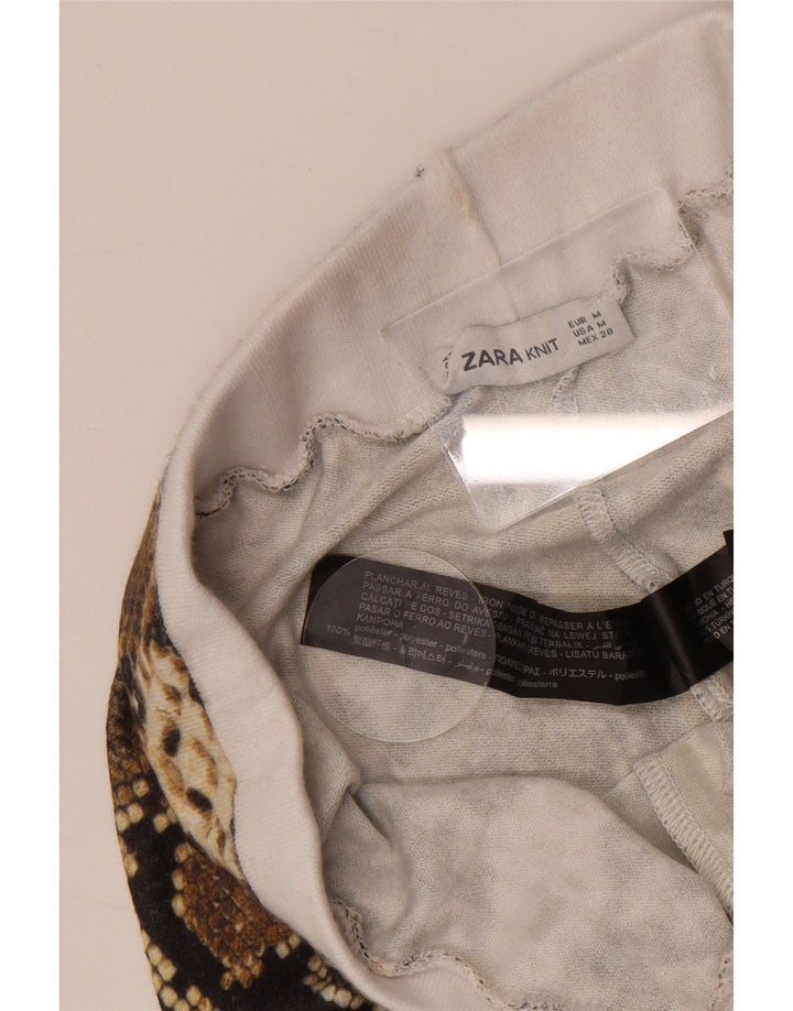 Legginsy damskie Zara UK 12, średni brąz, poliester z nadrukiem zwierzęcym