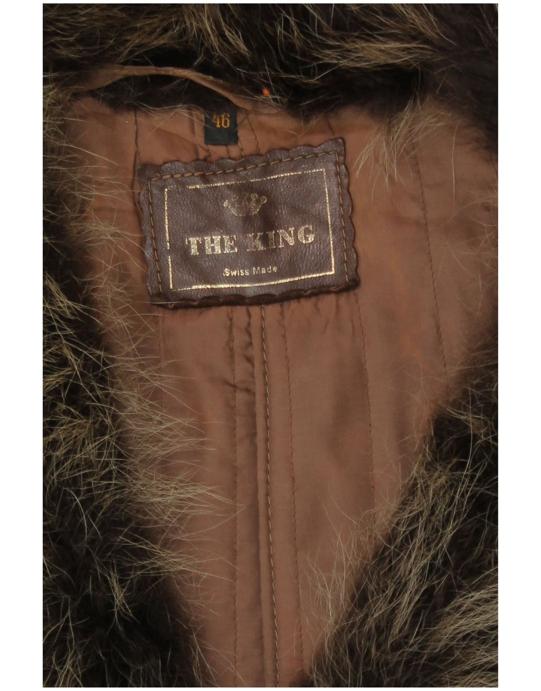 Vintage damski płaszcz skórzany IT 46 duży brązowy