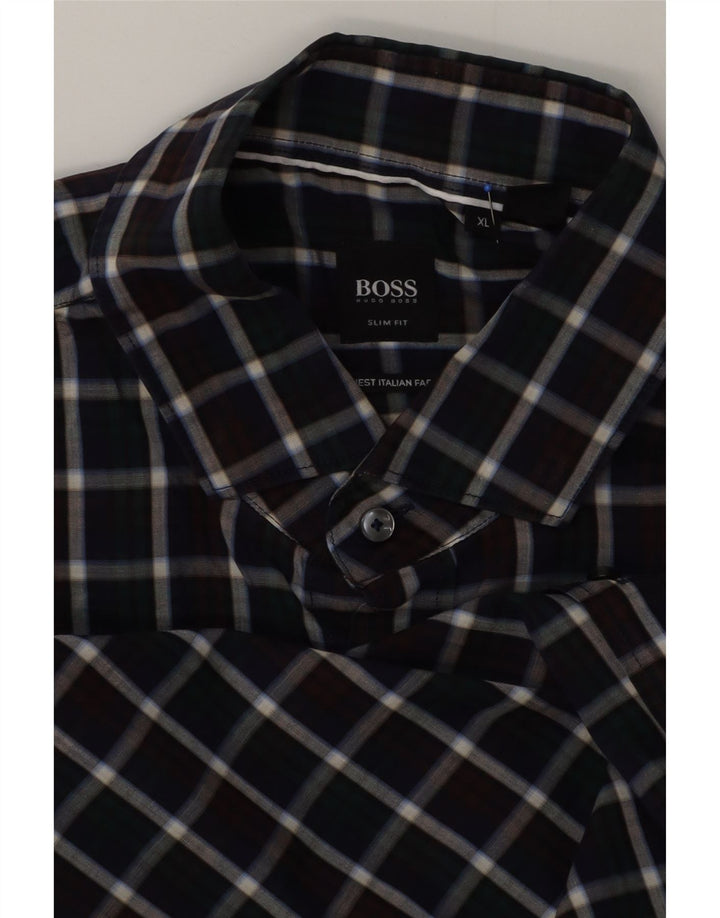 Męska koszula slim fit Hugo Boss XL w wielobarwną kratkę