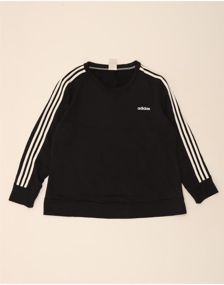 ADIDAS Womens Climalite Sweatshirt Jumper UK 20/22 XL Black Polyester Vintage Adidas and Second-Hand Adidas from Messina Hembry 
