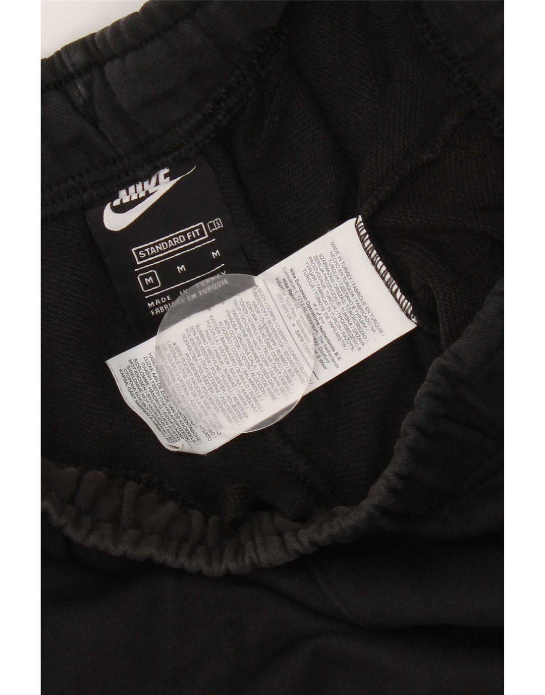 Męskie spodenki sportowe Nike o standardowym kroju, średniej wielkości, czarne, bawełniane
