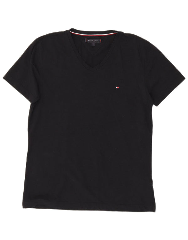 Tommy Hilfiger Mens T-Shirt Top Large Black Cotton