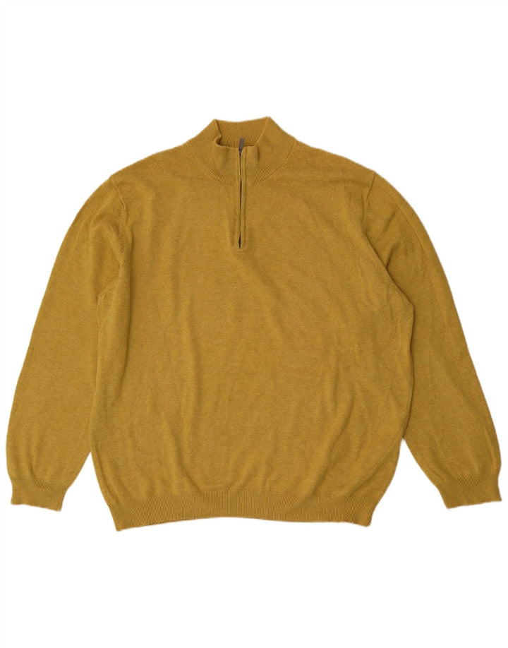 Męski sweter zapinany na zamek Massimo Dutti 2XL, żółta bawełna