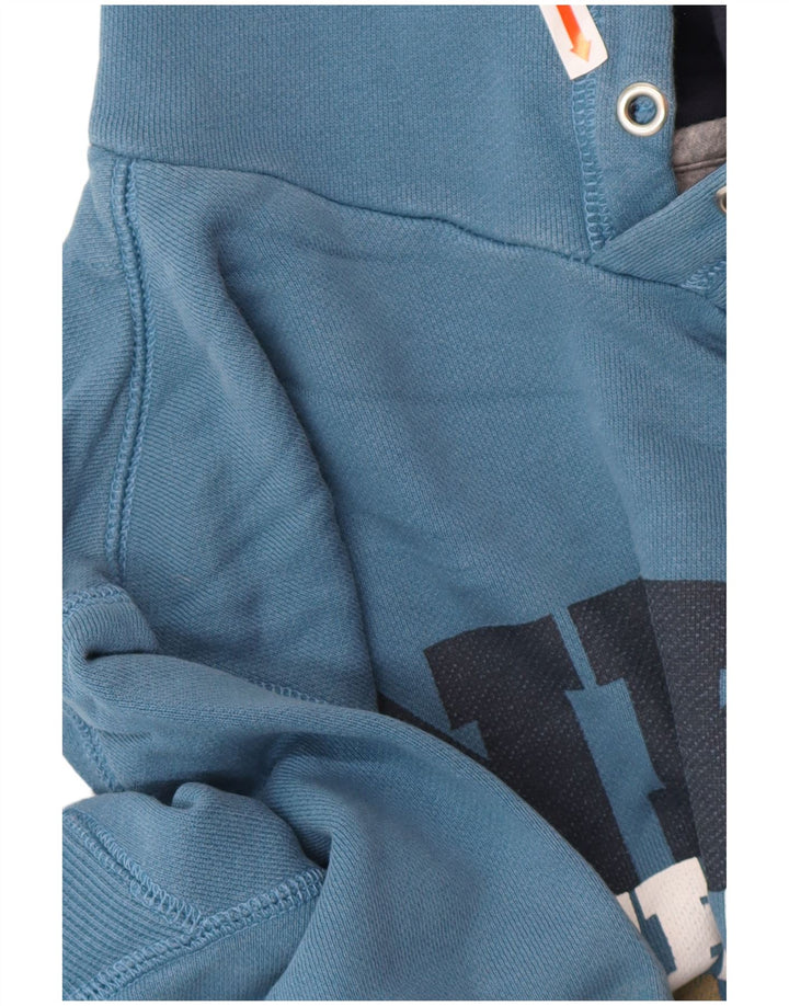 Męski sweter z kapturem NIKE z grafiką, mały, niebieski, bawełniany