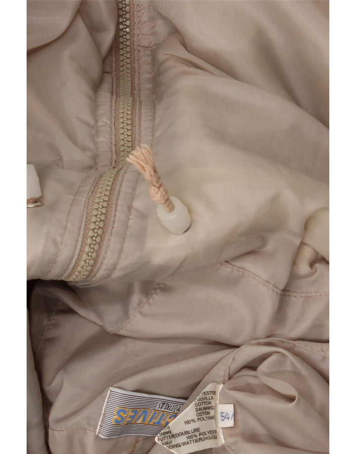 ACTIVE Mens Hooded Bomber Jacket IT 54 2XL Beige Polyester Vintage Active and Second-Hand Active from Messina Hembry 