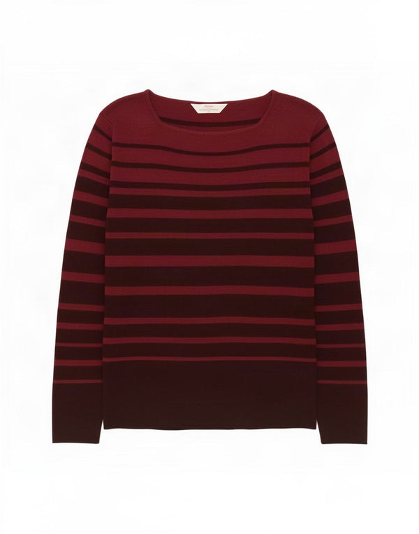 Marks & Spencer Damski sweter z dekoltem w łódkę, UK 14, duży, bordowy
