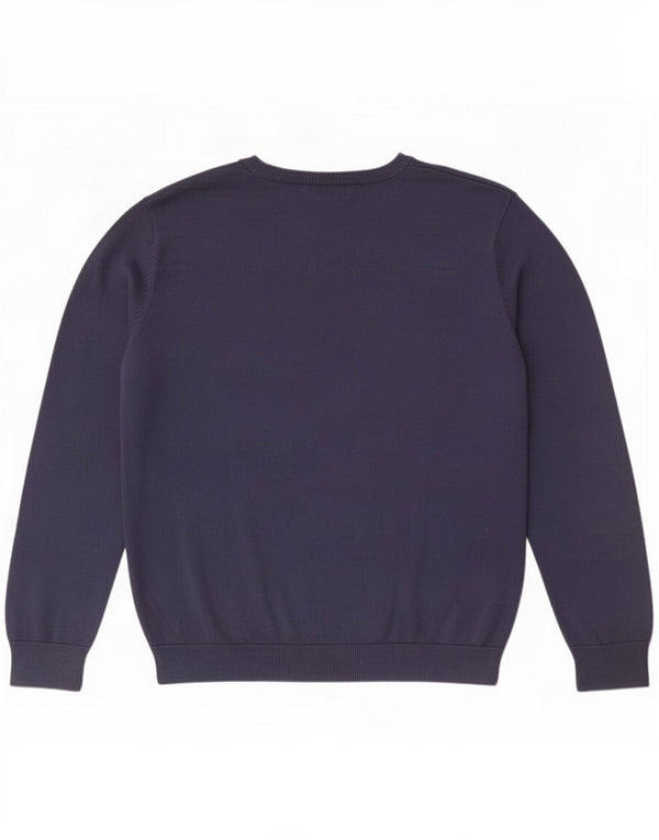 Farah Womens V-Neck Jumper Sweater UK 16 Large Navy Blue Cotton