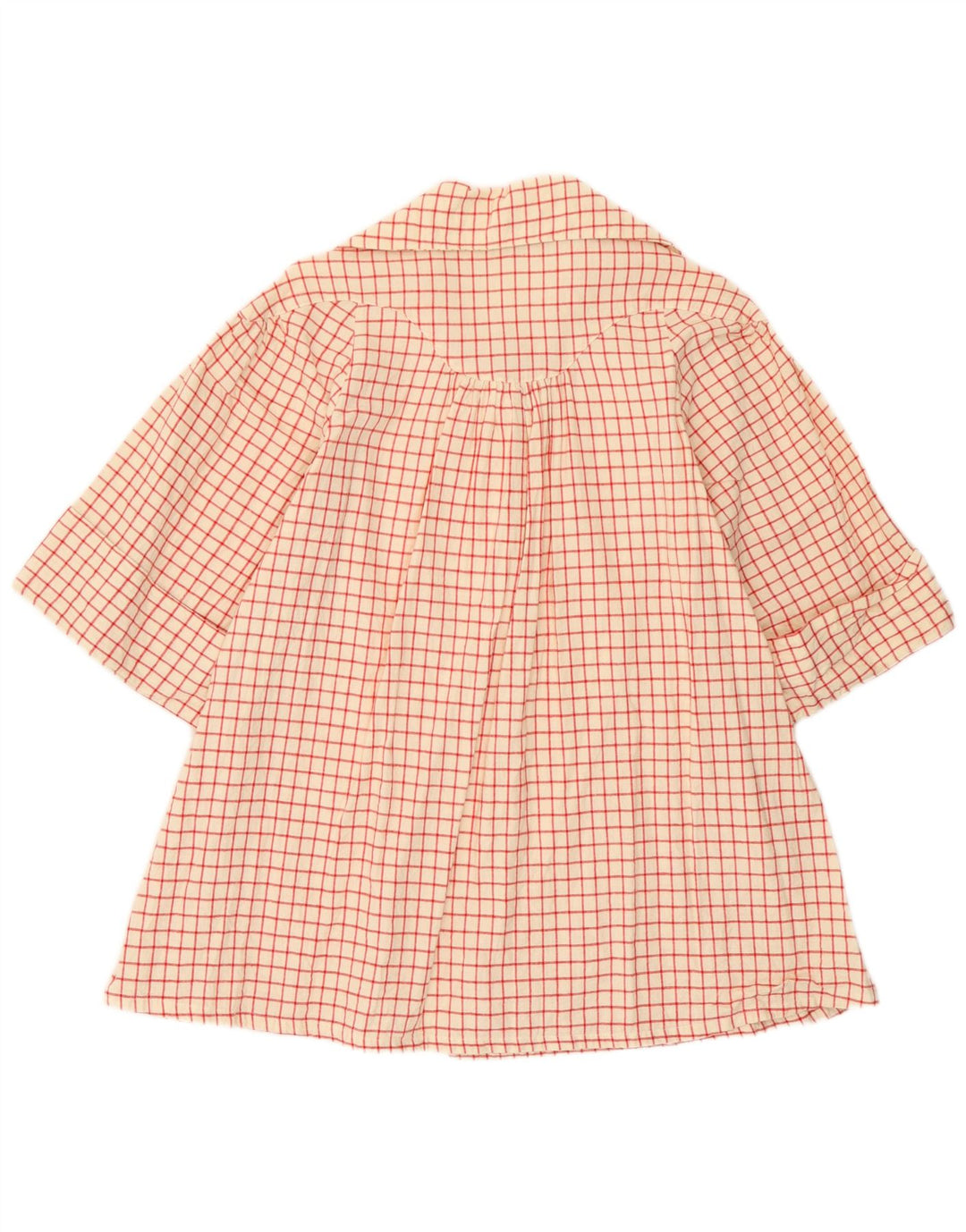Koszula damska w stylu vintage z rękawem 3/4 UK 12, średnia, biała kratka