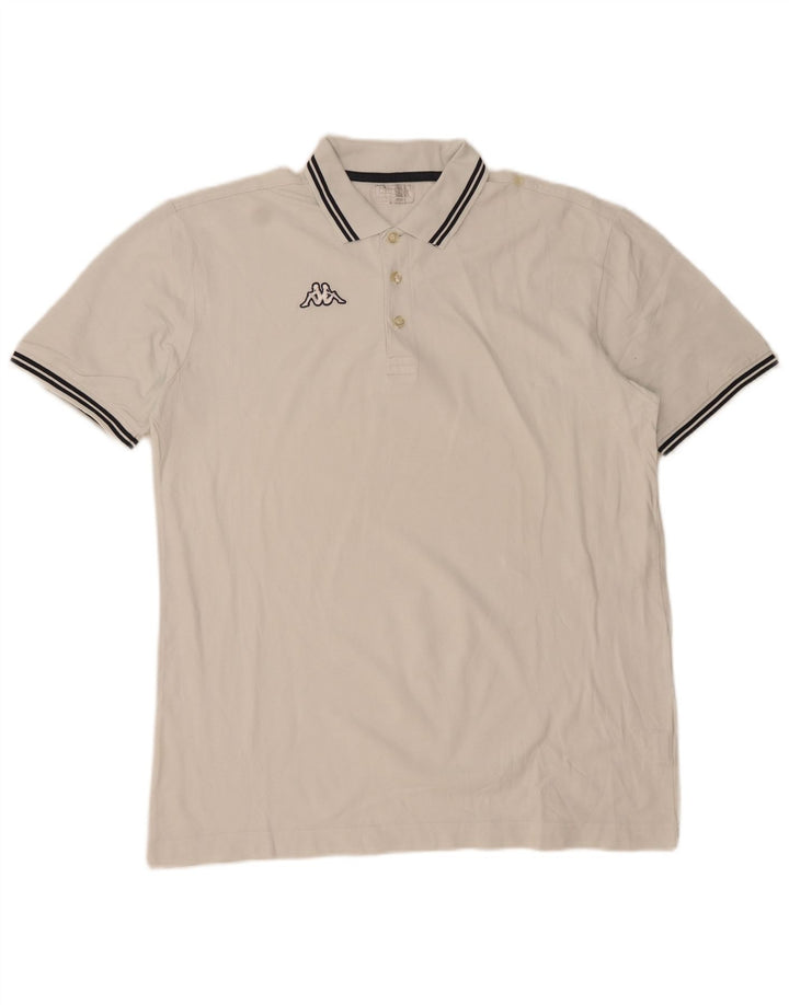 Męska koszulka polo KAPPA 2XL Biała bawełna