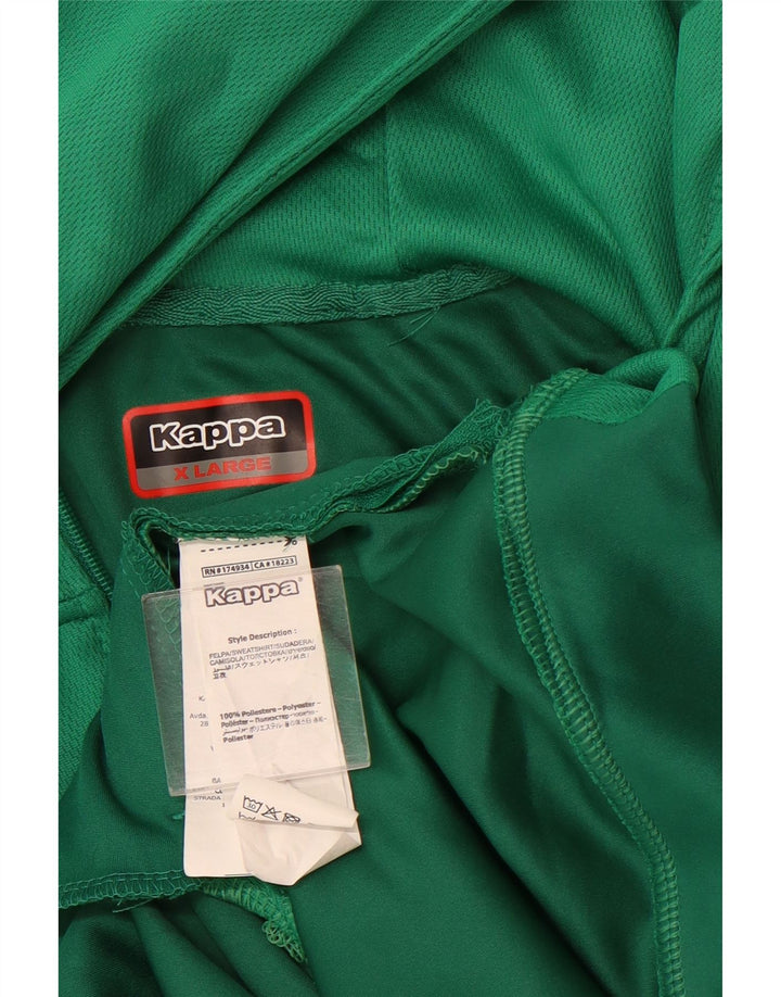 Męski sweter z kapturem i zamkiem błyskawicznym Kappa XL Zielony poliester z blokami kolorów