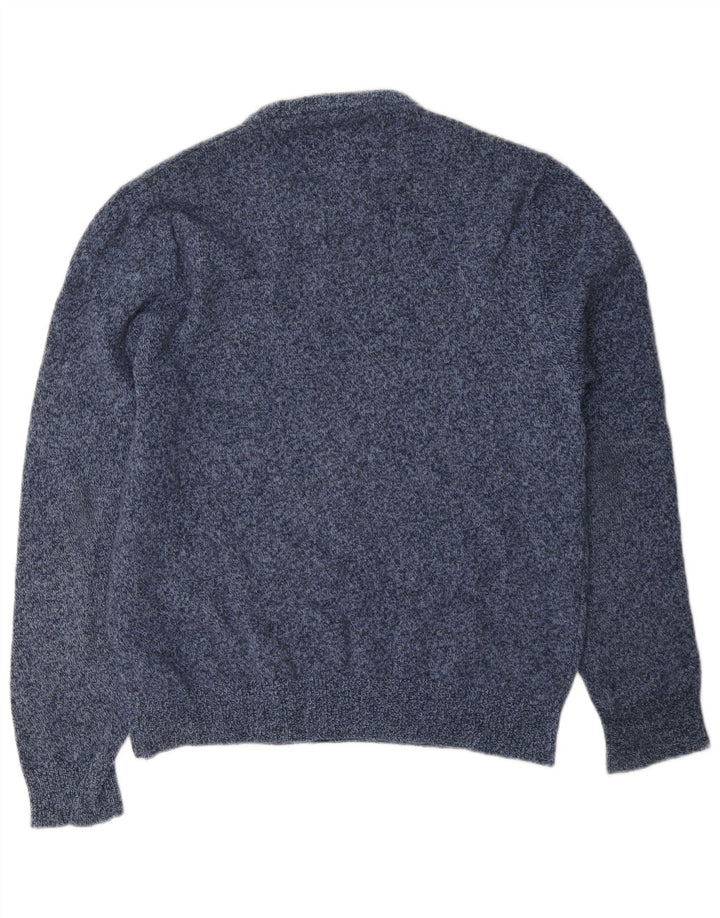Jack Wills Męski sweter z okrągłym dekoltem, duży, niebieski, wełniany w cętki