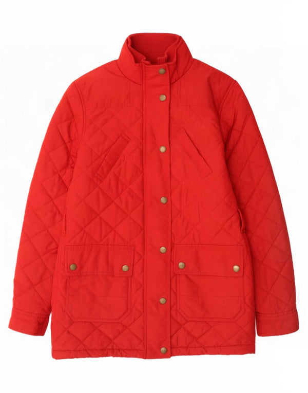 Damski pikowany płaszcz Ralph Lauren UK 6 XS, czerwony poliester