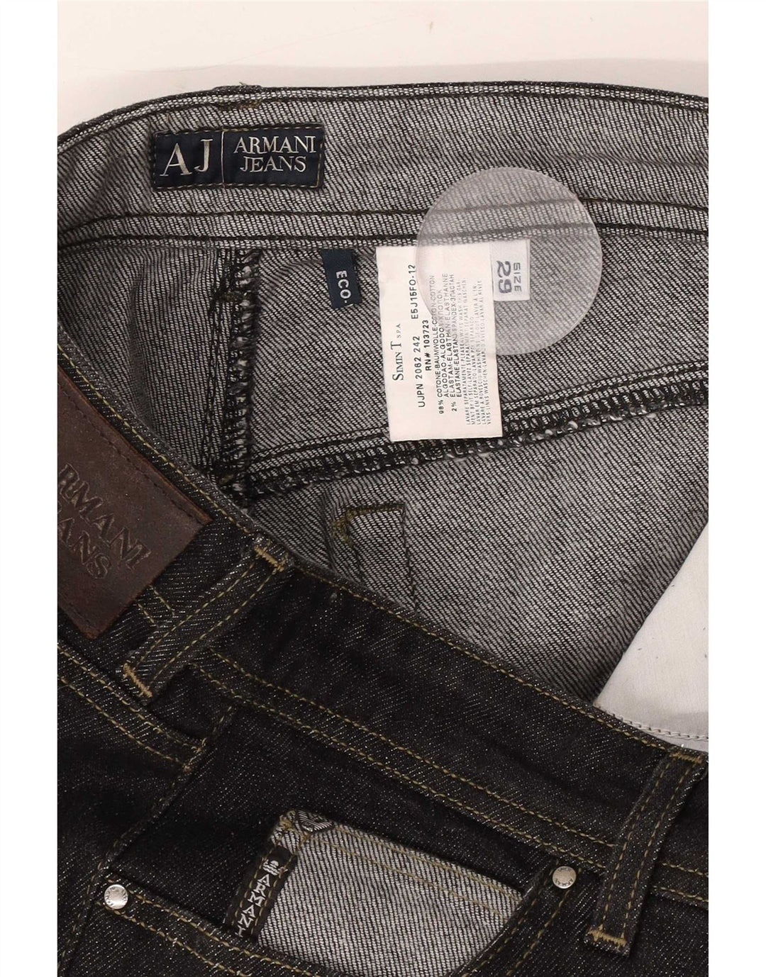 Damskie jeansy Armani Cropped W29 L23 Czarne bawełniane