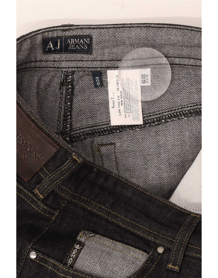 Damskie jeansy Armani Cropped W29 L23 Czarne bawełniane