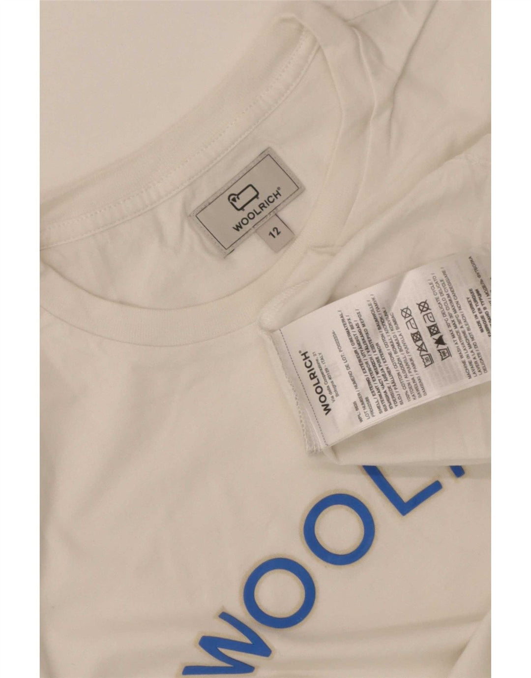 Chłopięcy T-shirt z grafiką Woolrich 11-12 lat, biała bawełna