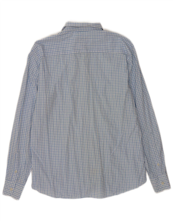 Męska koszula o swobodnym kroju Massimo Dutti XL, niebieska bawełniana kratka