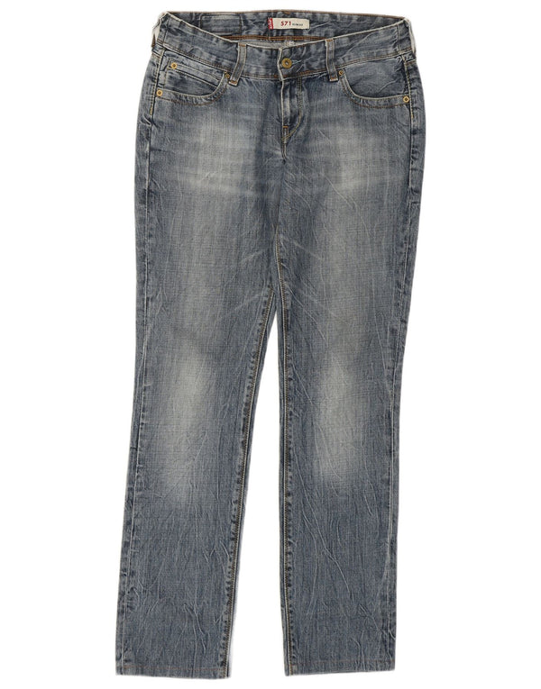 Damskie jeansy Levi's 571 Slim W29 L30 Niebieskie bawełniane