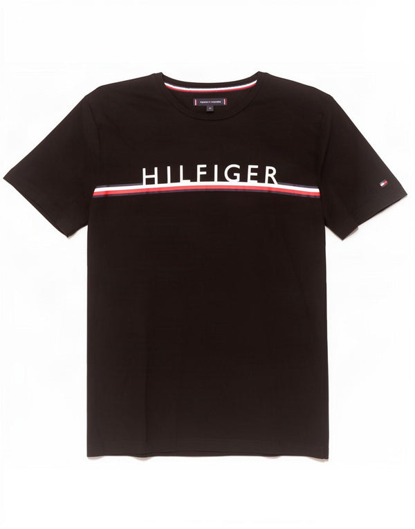 Męska koszulka z grafiką Tommy Hilfiger Top XL, czarna, bawełniana