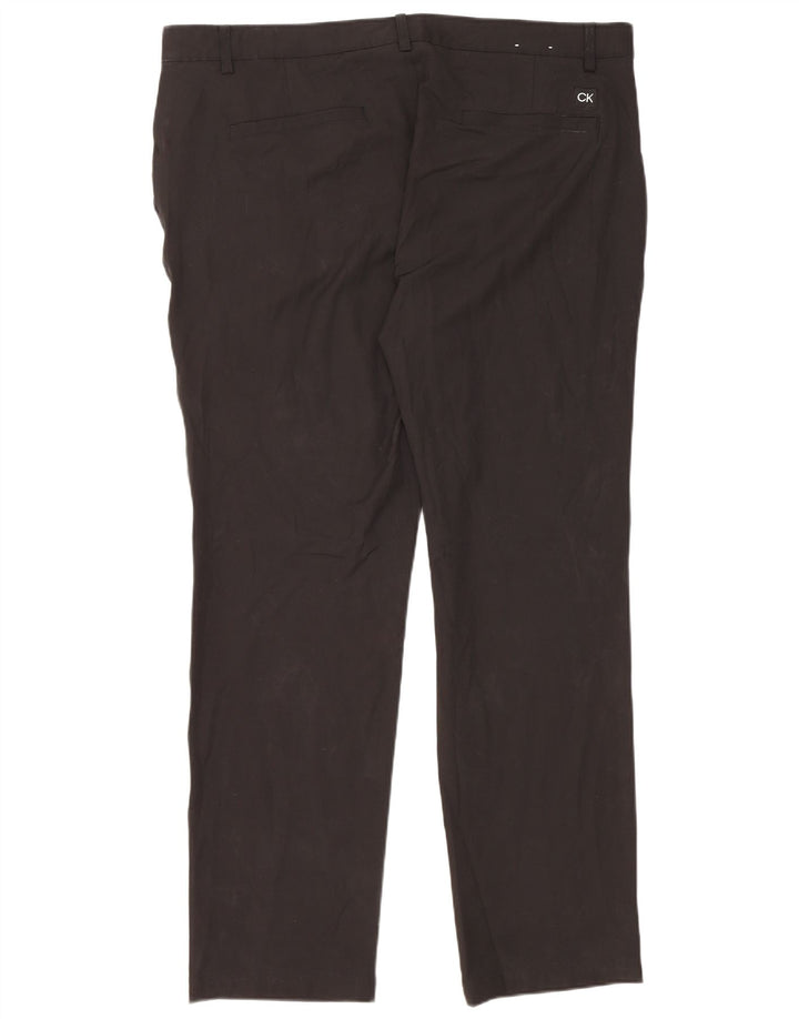 Męskie proste spodnie chino Calvin Klein W42 L33 Czarny poliester