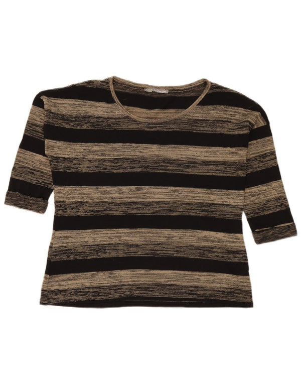 Marks & Spencer Damski top oversize z rękawem 3/4, UK 10, w małe szare paski