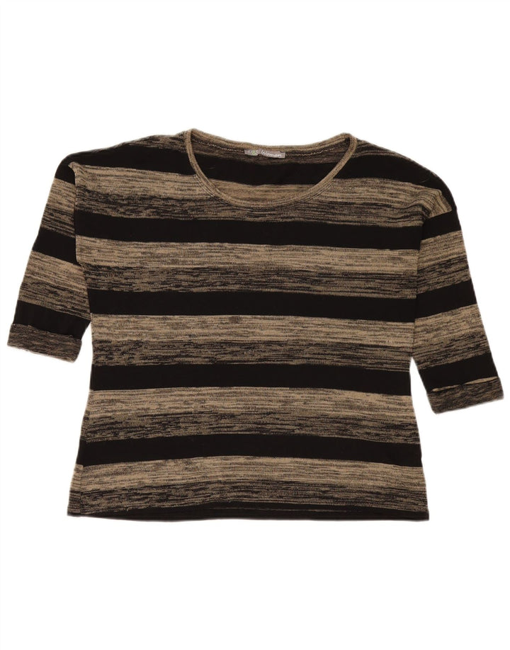 Marks & Spencer Damski top oversize z rękawem 3/4, UK 10, w małe szare paski