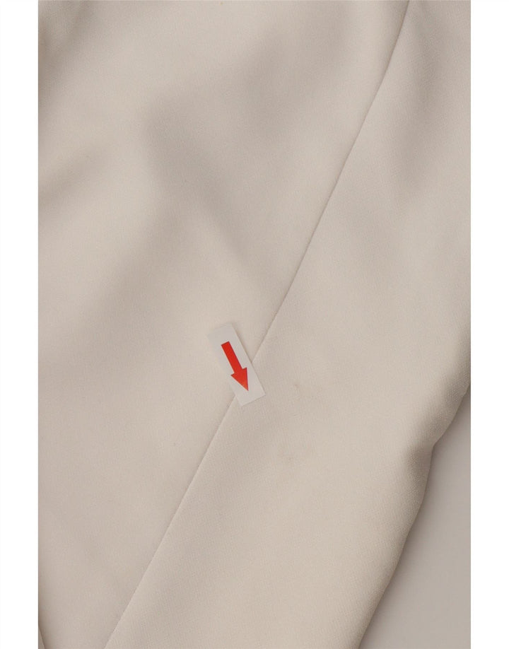 Damska marynarka Zara z rękawami 3/4 i otwartymi, UK 18 XL, biała, octanowa
