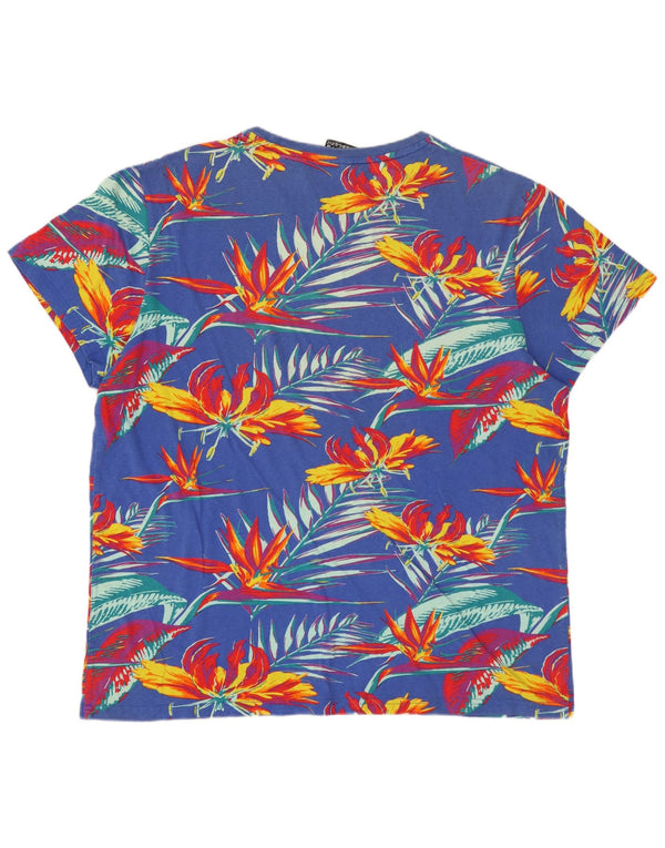 Męski T-shirt SUPERDRY z grafiką, 2XL, niebieski w kwiaty