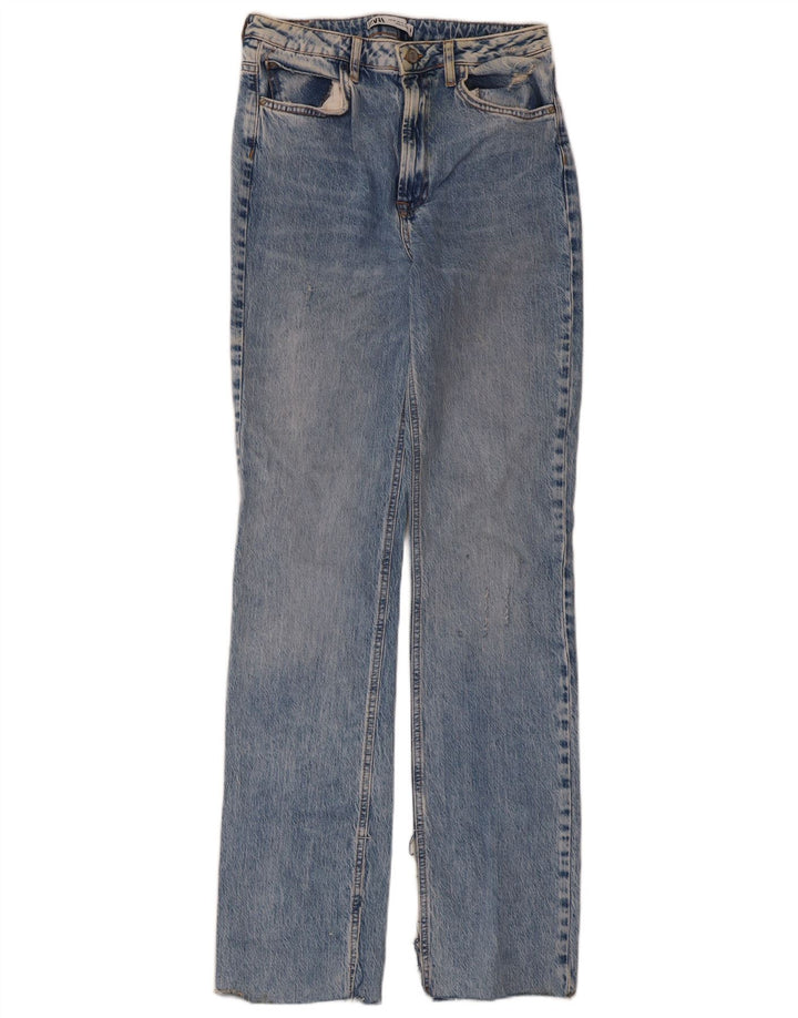 Damskie proste dżinsy Zara z wysokim stanem EU 40 Medium W30 L33 niebieskie
