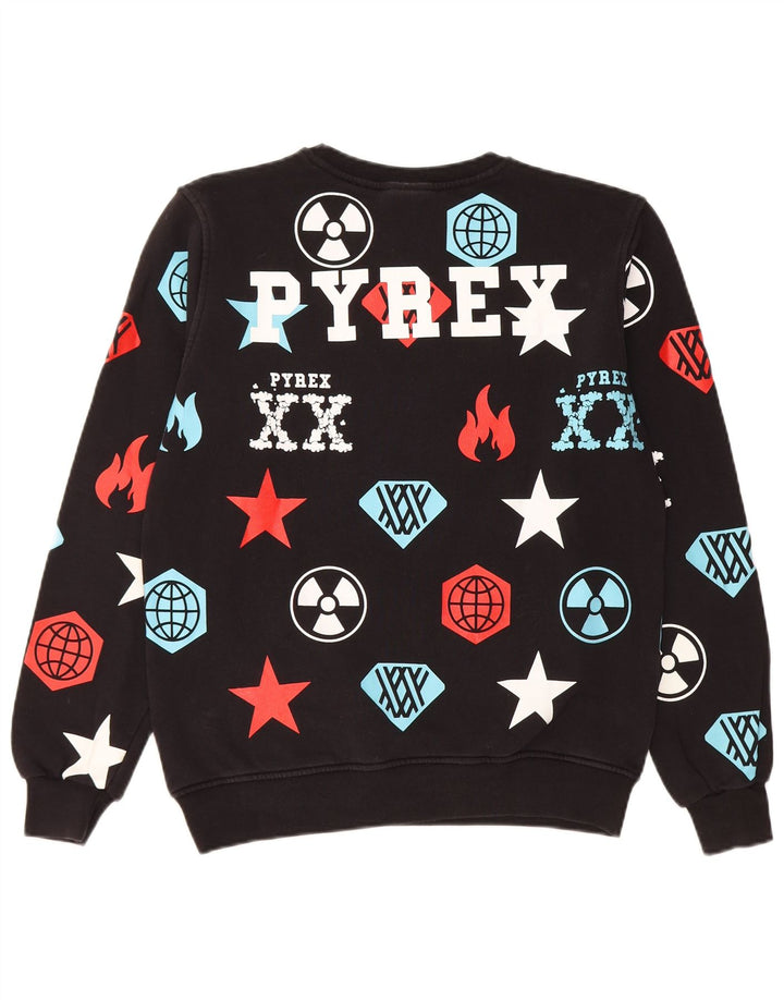 Bluza chłopięca Pyrex z grafiką, 13-14 lat, 2XL, czarna bawełna