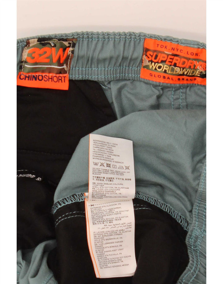 Męskie spodenki Chino Superdry W32 Średniozielona bawełna