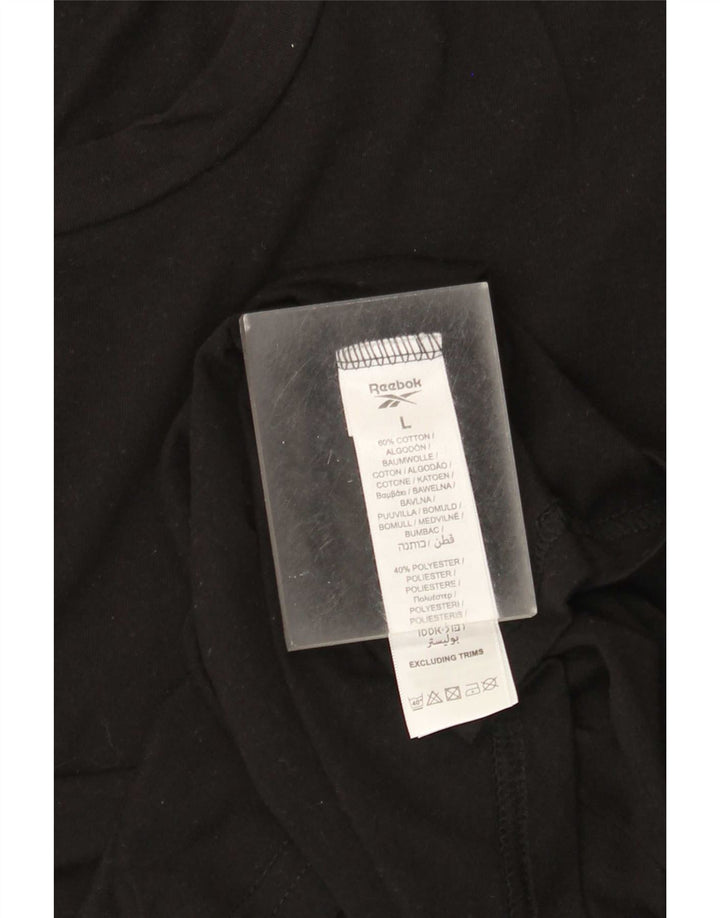 T-shirt męski Reebok, duży, czarny, bawełniany