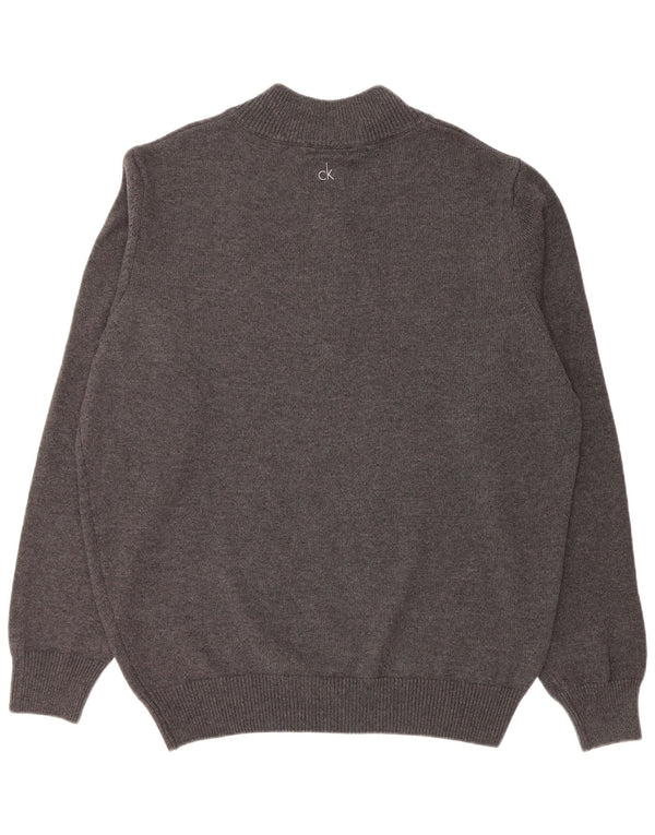 Męski sweter golfowy CALVIN KLEIN z zamkiem błyskawicznym, 2XL, szary, bawełniany