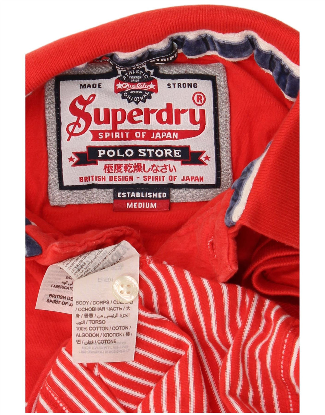 Męska koszulka polo Superdry, bawełniana w średnie czerwone paski