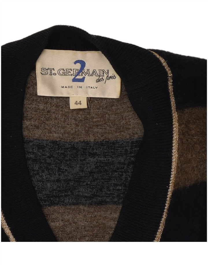 Sweter damski w stylu vintage IT 44 w średnie brązowe paski