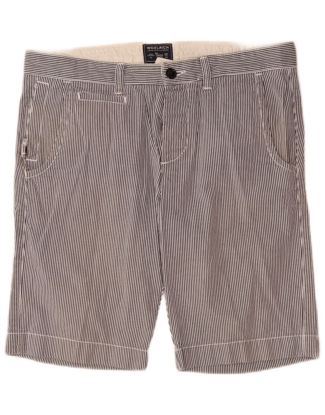 Męskie spodenki Chino Woolrich W33 Średni granatowy, bawełniany prążki