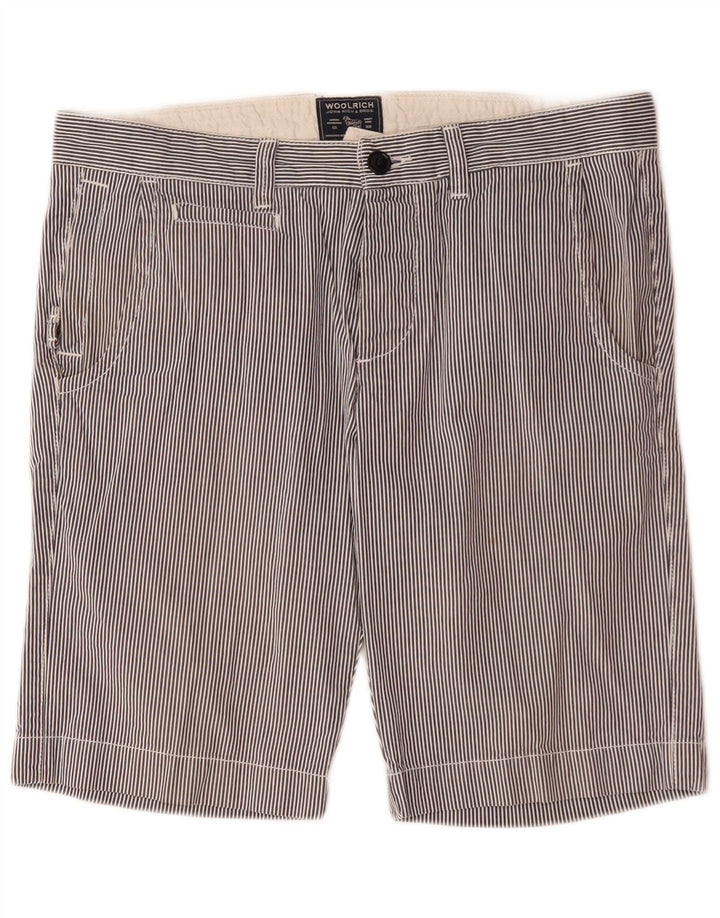Męskie spodenki Chino Woolrich W33 Średni granatowy, bawełniany prążki