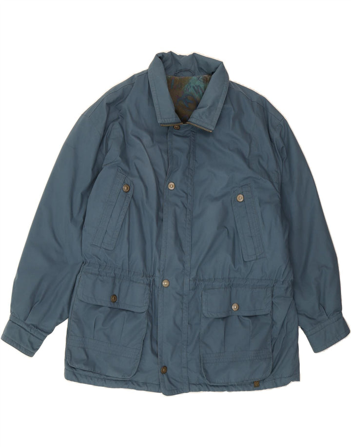 VINTAGE Mens Utility Jacket UK 42 XL Blue Polyester Vintage Vintage and Second-Hand Vintage from Messina Hembry 