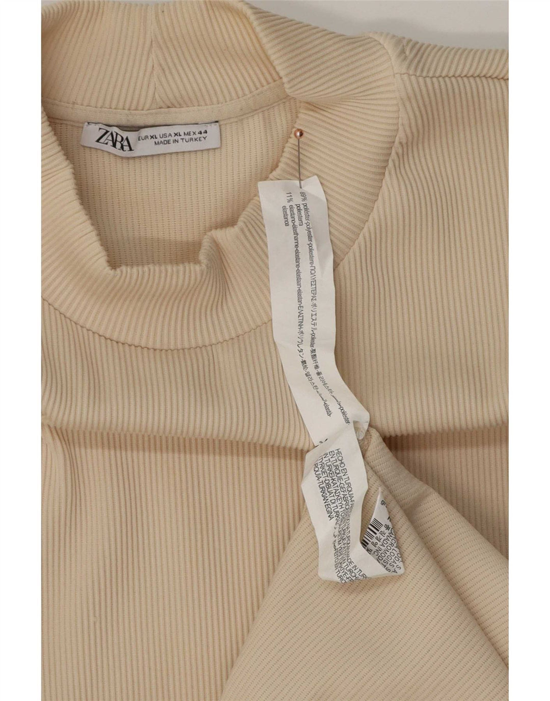 Męski top Zara z długim rękawem XL, beżowy, poliester