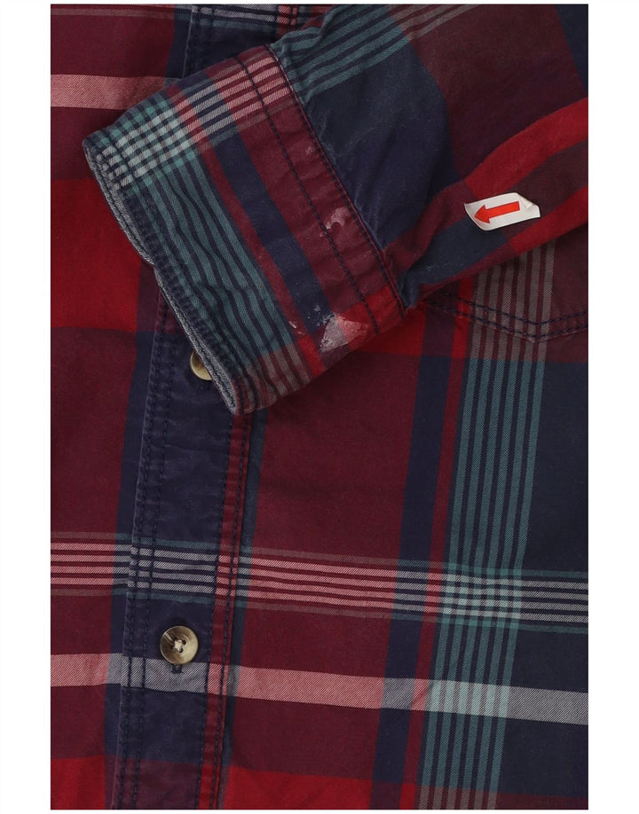 Koszula męska Fat Face o klasycznym kroju XL, bawełniana w czerwoną kratę