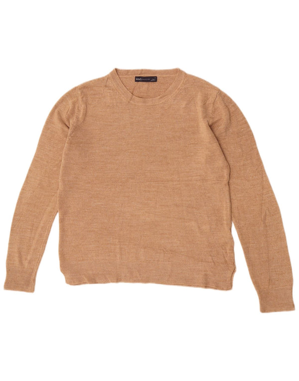 Sweter damski Marks & Spencer z okrągłym dekoltem, UK 12, średni beż, akryl